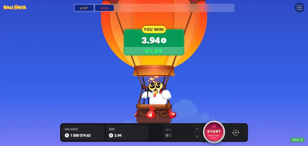Ballonix game win.